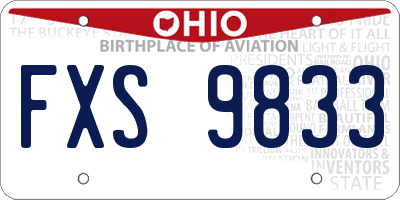 OH license plate FXS9833