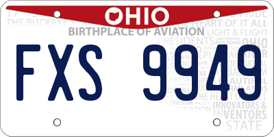 OH license plate FXS9949