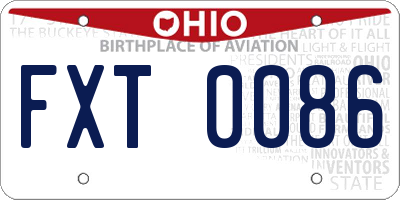 OH license plate FXT0086