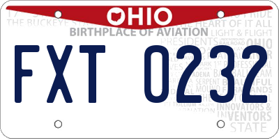 OH license plate FXT0232