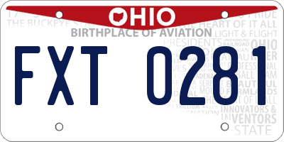 OH license plate FXT0281