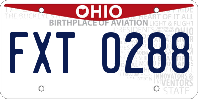 OH license plate FXT0288