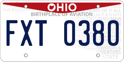 OH license plate FXT0380