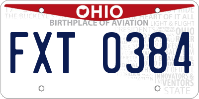 OH license plate FXT0384