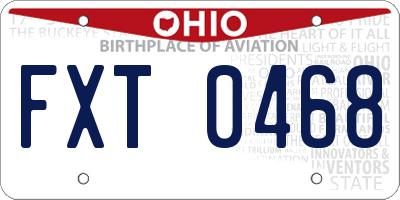 OH license plate FXT0468