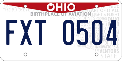 OH license plate FXT0504