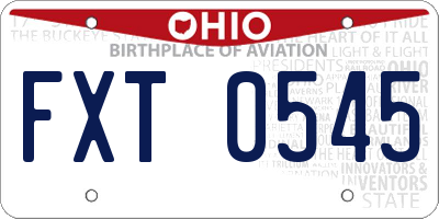 OH license plate FXT0545