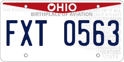 OH license plate FXT0563