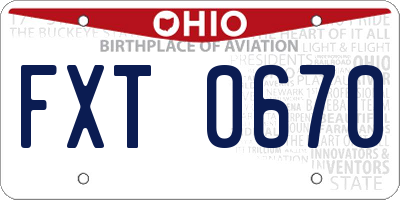 OH license plate FXT0670