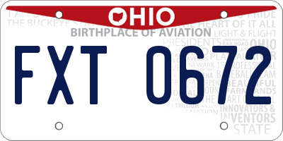 OH license plate FXT0672