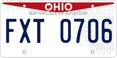 OH license plate FXT0706