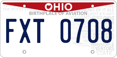 OH license plate FXT0708