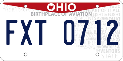 OH license plate FXT0712