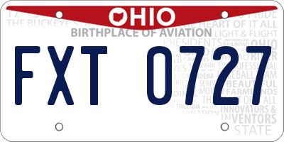 OH license plate FXT0727