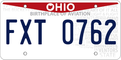 OH license plate FXT0762