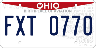 OH license plate FXT0770