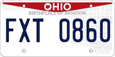 OH license plate FXT0860