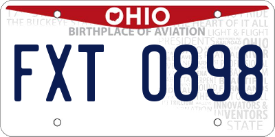 OH license plate FXT0898