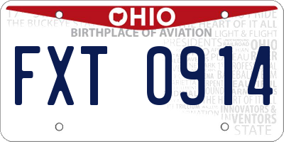 OH license plate FXT0914
