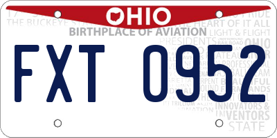 OH license plate FXT0952