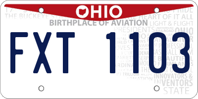 OH license plate FXT1103