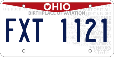 OH license plate FXT1121