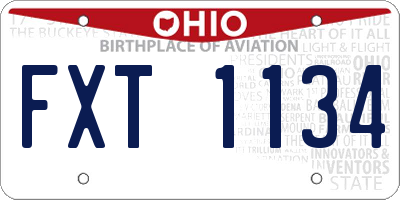OH license plate FXT1134