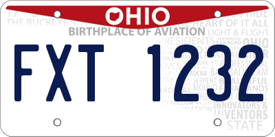 OH license plate FXT1232