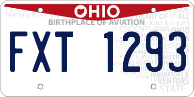 OH license plate FXT1293