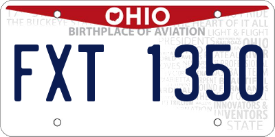 OH license plate FXT1350