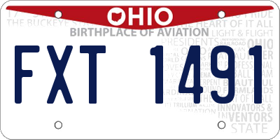 OH license plate FXT1491