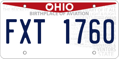 OH license plate FXT1760