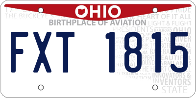 OH license plate FXT1815