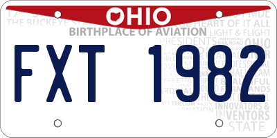 OH license plate FXT1982
