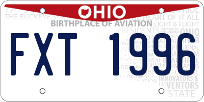 OH license plate FXT1996