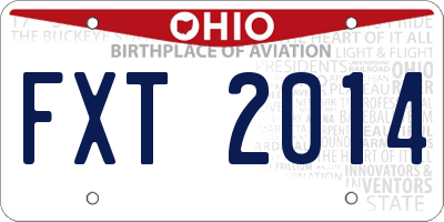 OH license plate FXT2014