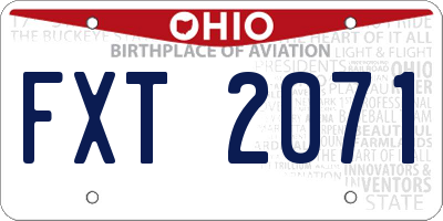 OH license plate FXT2071