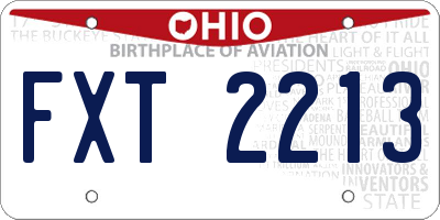 OH license plate FXT2213