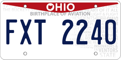 OH license plate FXT2240