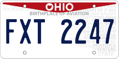 OH license plate FXT2247
