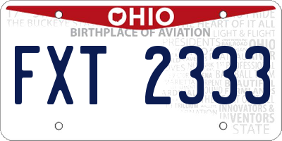 OH license plate FXT2333