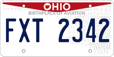 OH license plate FXT2342