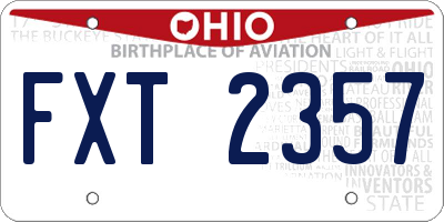 OH license plate FXT2357