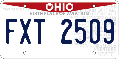 OH license plate FXT2509