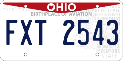 OH license plate FXT2543