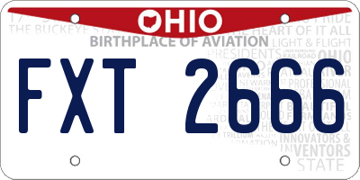 OH license plate FXT2666