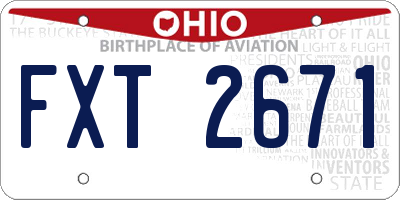 OH license plate FXT2671