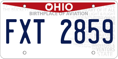 OH license plate FXT2859