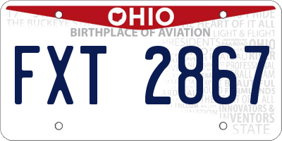 OH license plate FXT2867