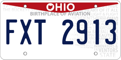 OH license plate FXT2913